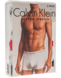 Calvin Klein Cotton Stretch Trunk Red/White/Blue 3 Pack -Calvin Klein Sales 148332880 5 720x928