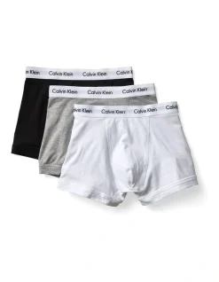 Calvin Klein Cotton Stretch Trunk White/Grey/Black 3 Pack