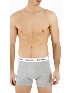 Calvin Klein Cotton Stretch Trunk White/Grey/Black 3 Pack -Calvin Klein Sales 155511100 3 2 720x928