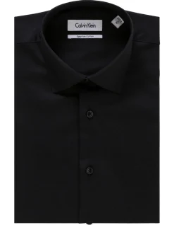 Calvin Klein Solid Long Sleeve Business Shirt Black