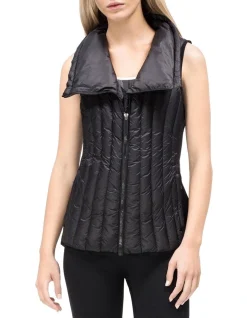 Calvin Klein Down Filled Drama Collar Puffer Vest Black