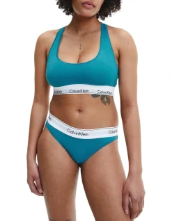 Calvin Klein Modern Cotton Unlined Bralette Tapestry Teal