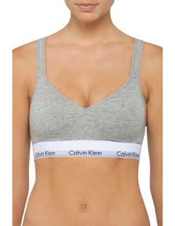 Calvin Klein Modern Cotton Lightly Lined Bralette In Grey