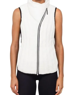 Calvin Klein Down Filled Drama Collar Puffer Vest White