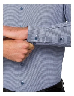 Calvin Klein Navy Check Long Sleeve Business Shirt -Calvin Klein Sales 517792870 3 1 720x928