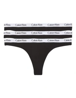 Calvin Klein Carousel Thong 3 Pack In Black