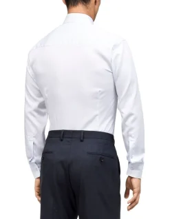 Calvin Klein Diamond Self Dobby Organic Cotton Long Sleeve Business Shirt Blue -Calvin Klein Sales 634034800 3 1 720x928