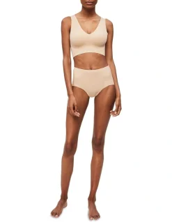 Calvin Klein Invisibles Comfort Lightly Lined V Neck Bralette Bare Beige
