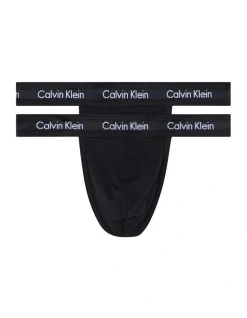 Calvin Klein Cotton Stretch Thong Black 2 Pack
