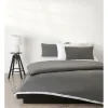 Calvin Klein Classic Modern Cotton Quilt Cover In Charcoal