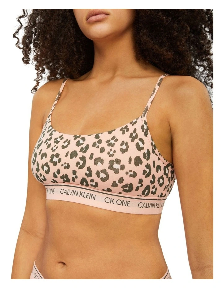 Ck One Cotton Unlined Bralette In Peach Leopard Calvin Klein Ck One Cotton Unlined Bralette In Peach Leopard -Calvin Klein Sales