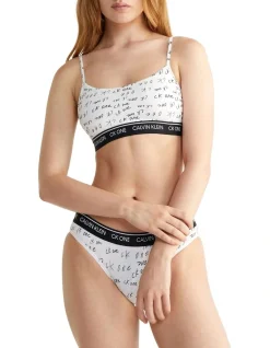 Calvin Klein CK ONE Cotton String Bralette In White