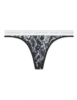 Calvin Klein Ck One Cotton Thong In Rattlesnake Black -Calvin Klein Sales 766297450 898063840 4 720x928