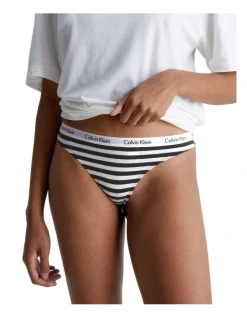 Calvin Klein Carousel Thong In Blue Stripe