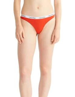 Calvin Klein Carousel Thong In Red