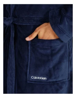 Calvin Klein Plush Robe Navy -Calvin Klein Sales 784642780 3 720x928