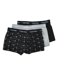 Calvin Klein Cotton Stretch Low Rise Trunk Black/Grey 3 Pack