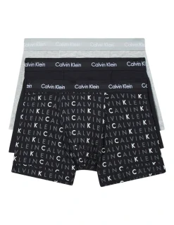 Calvin Klein Cotton Stretch Trunk Black/Grey 3 Pack