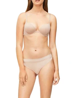 Calvin Klein Perfectly Fit Flex Push Up Plunge Bra In Beige