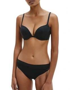 Calvin Klein Perfectly Fit Flex Push Up Plunge Bra In Black