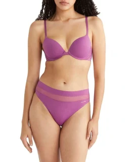 Calvin Klein Perfectly Fit Flex Push Up Plunge Bra In Purple