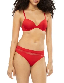 Calvin Klein Perfectly Fit Flex Lightly Lined Demi Bra In Red