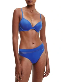Calvin Klein Perfectly Fit Flex Lightly Lined Demi Bra In Blue