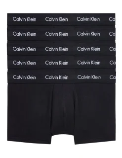 Calvin Klein Cotton Stretch Low Rise Trunks 5 Pack In Black