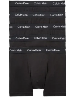 Calvin Klein Cotton Stretch Trunks 5 Pack In Black