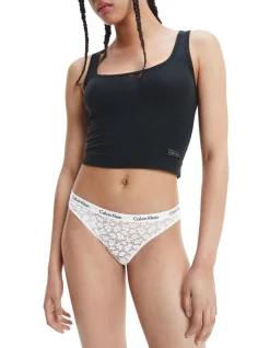 Calvin Klein Carousel Lace Bikini Brief In Silver Haze