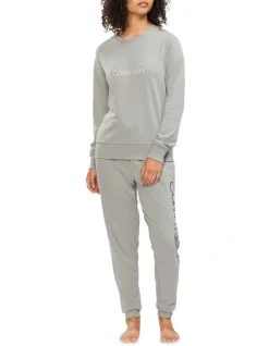 Calvin Klein Logo Lounge Long Sleeve Sweatshirt Grey