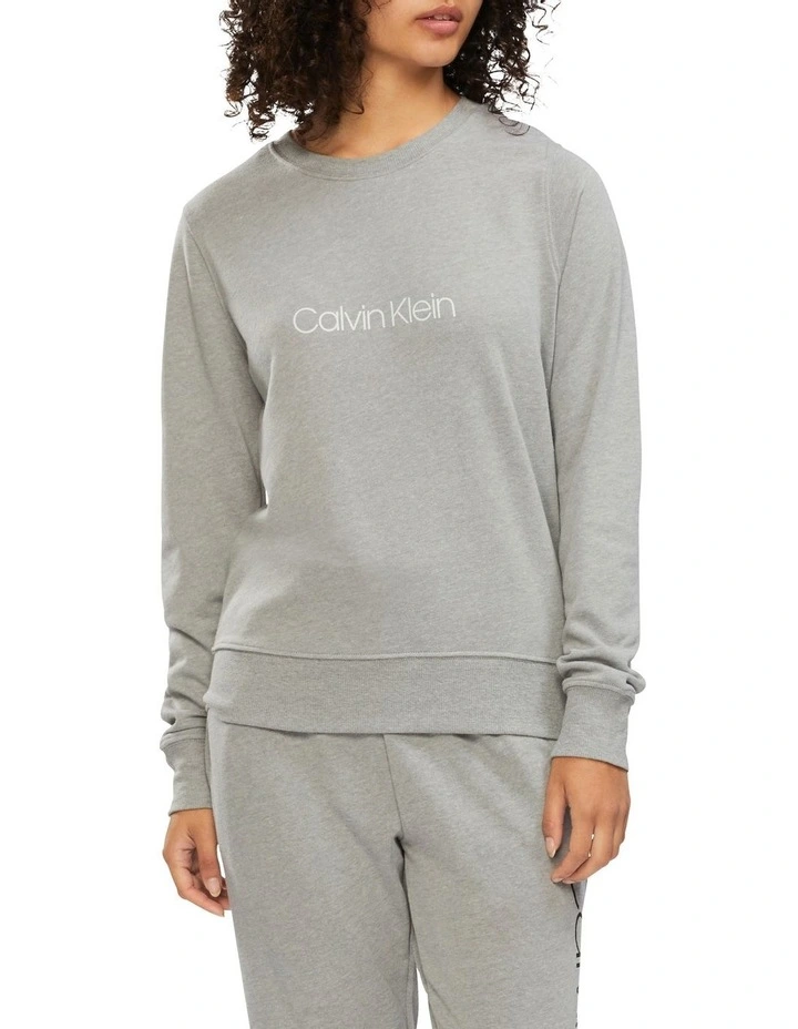 Logo Lounge Long Sleeve Sweatshirt Grey Calvin Klein Logo Lounge Long Sleeve Sweatshirt Grey -Calvin Klein Sales
