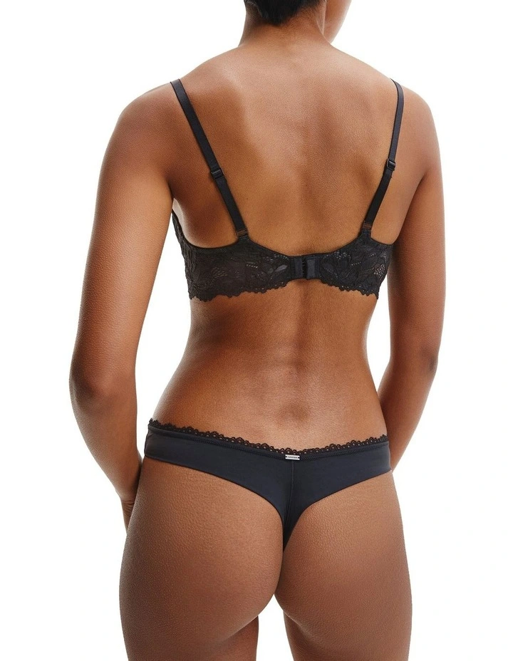 Seductive Comfort Lotus Floral Thong Brief In Black Calvin Klein Seductive Comfort Lotus Floral Thong Brief In Black -Calvin Klein Sales