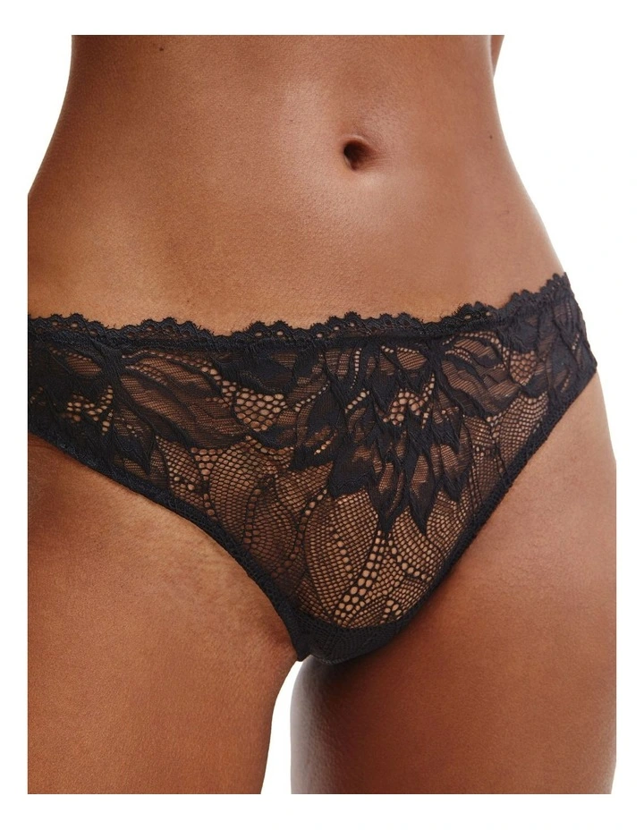Seductive Comfort Lotus Floral Thong Brief In Black Calvin Klein Seductive Comfort Lotus Floral Thong Brief In Black -Calvin Klein Sales