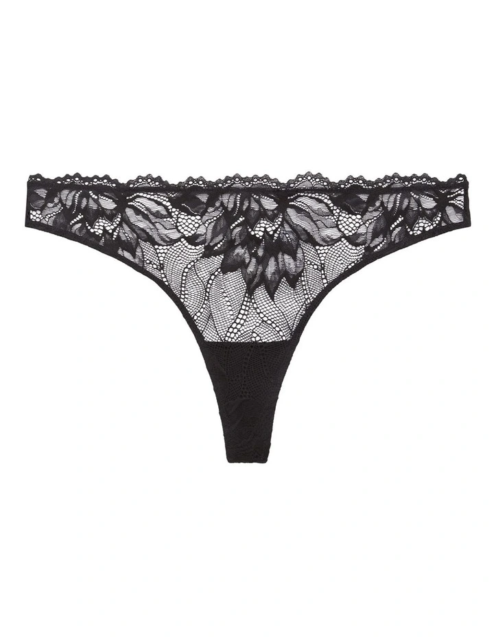 Seductive Comfort Lotus Floral Thong Brief In Black Calvin Klein Seductive Comfort Lotus Floral Thong Brief In Black -Calvin Klein Sales