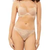 Calvin Klein Seductive Comfort Lotus Floral Thong In Beige