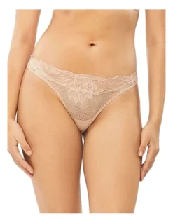 Calvin Klein Seductive Comfort Lotus Floral Thong In Beige -Calvin Klein Sales 851671810 991921780 4 720x928