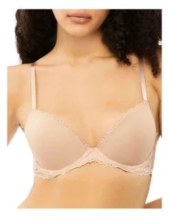 Calvin Klein Seductive Comfort Lotus Floral Push-Up T-Shirt Bra In Beige -Calvin Klein Sales 851722120 929721160 3 720x928