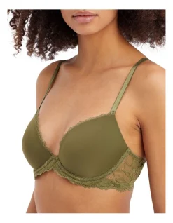 Calvin Klein Seductive Comfort Lotus Floral Lift Demi Bra In Khaki -Calvin Klein Sales 851722120 946032490 3 720x928