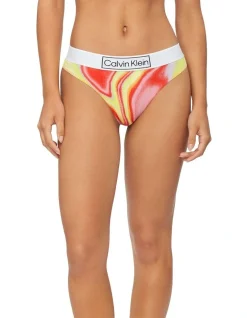 Calvin Klein Reimagined Heritage Thong Iridescent Print Tuscan Terracott