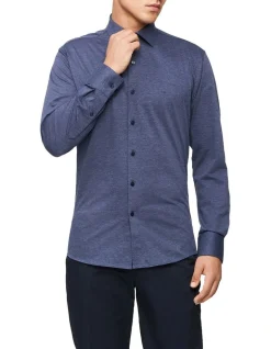 Calvin Klein Slim Long Sleeve Business Shirt Dark Blue