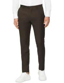 Calvin Klein Super Slim Twill Suit Pant In Espresso