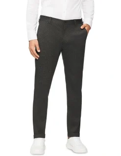Calvin Klein Super Slim Gingham Check Pant Charcoal