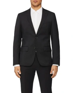 Calvin Klein Super Slim Twill Suit Jacket Charcoal