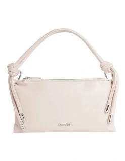 Calvin Klein Roped Faux Leather Crossbody Bag In Pale Pink