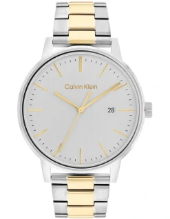 Calvin Klein Linked Bracelet For Him Two Tone Stainless Steel Watch 25200055