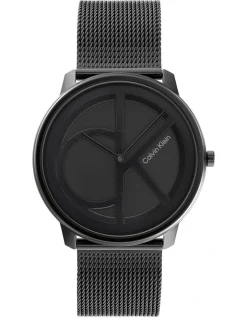 Calvin Klein Iconic Mesh 40mm Ionic Plated Black Steel Watch 25200028