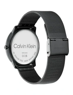 Calvin Klein Iconic Mesh 40mm Ionic Plated Black Steel Watch 25200028 -Calvin Klein Sales 909521200 3 720x928