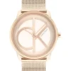 Calvin Klein Iconic Mesh 35mm Ionic Plated Carnation Gold Steel Watch 25200035