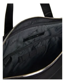 Calvin Klein Classic Recycled Faux Leather Black Laptop Bag -Calvin Klein Sales 914363200 3 720x928